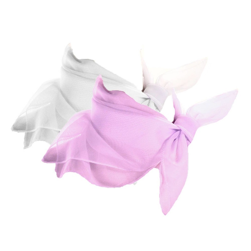 50s Style Sheer Chiffon Square Scarves Set w 1 White and 1 Lilac Scarf - Hey Viv